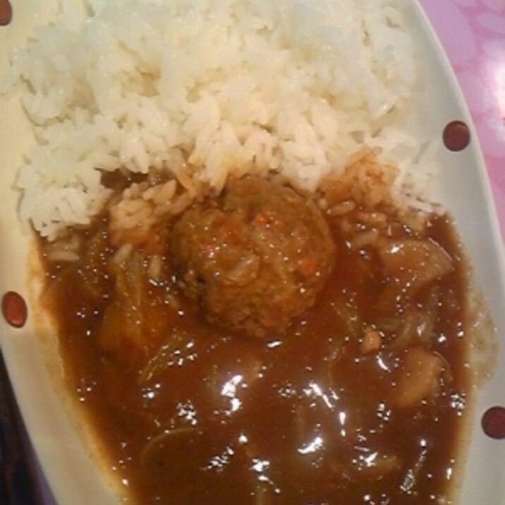 カレーを豪華に♪ハンバーグカレー